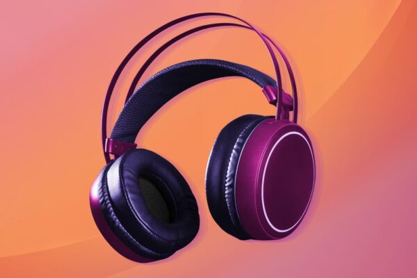 Pink headphones wireless digital device